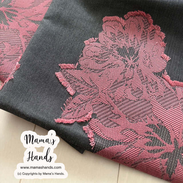 エレガント フローラル》おしゃれな ジャガード織り ピンク 花 大柄