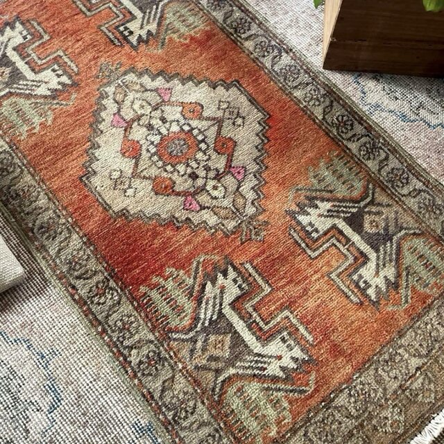 超大判168×290 メダリオン　くすみレッド　ボタニカルトルコヴィンテージラグ 超大判168×290 メダリオン くすみレッド ボタニカルトルコヴィンテージラグ