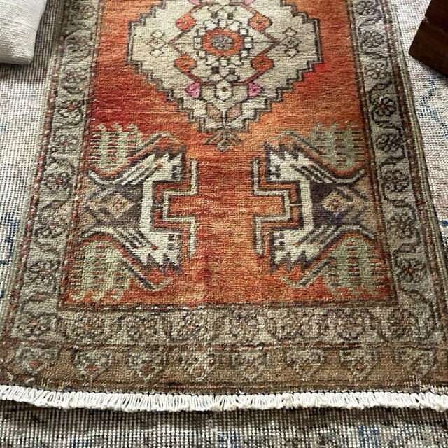 ※〇△□　204cm×119cm 宝石メダリオン　トルコヴィンテージラグ 〇△□ 204cm×119cm 宝石メダリオン トルコヴィンテージラグ 〇