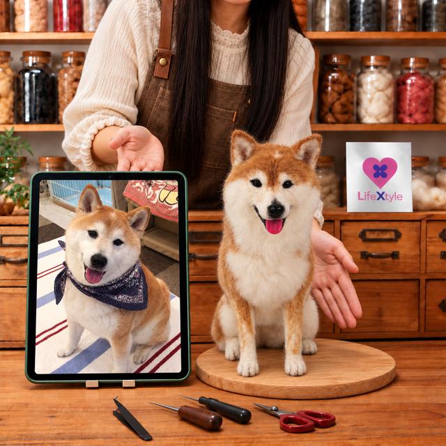 愛犬 羊毛フェルト 置物｜写真から作るオーダーメイド犬フィギュア｜棚