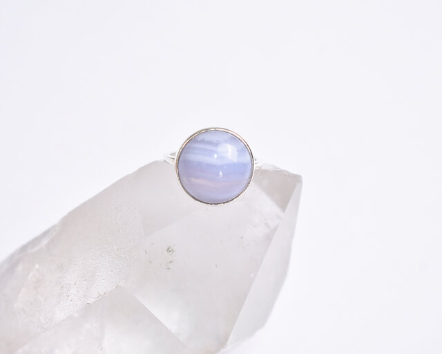 ブルーレースアゲートのシルバーリング 天然石 シルバー925 | iichi