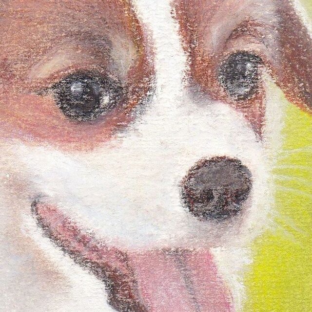 爆買い ハンドメイドパステル画 puppy smile 絵画アート原画