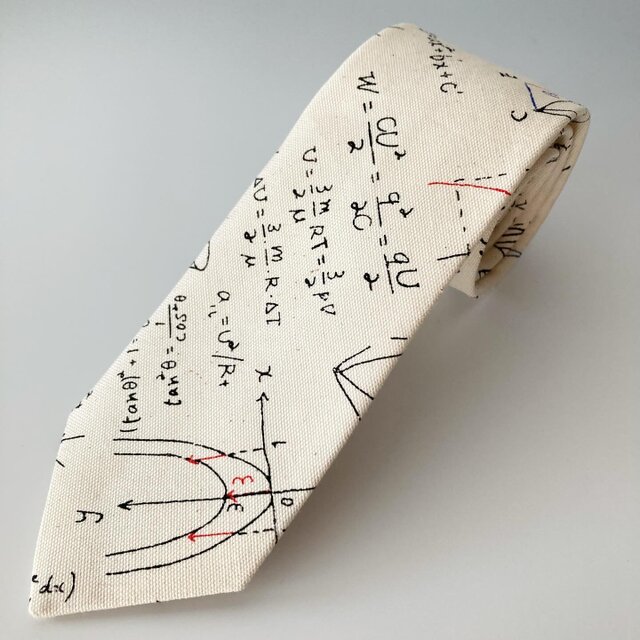 数学柄ネクタイ(白)