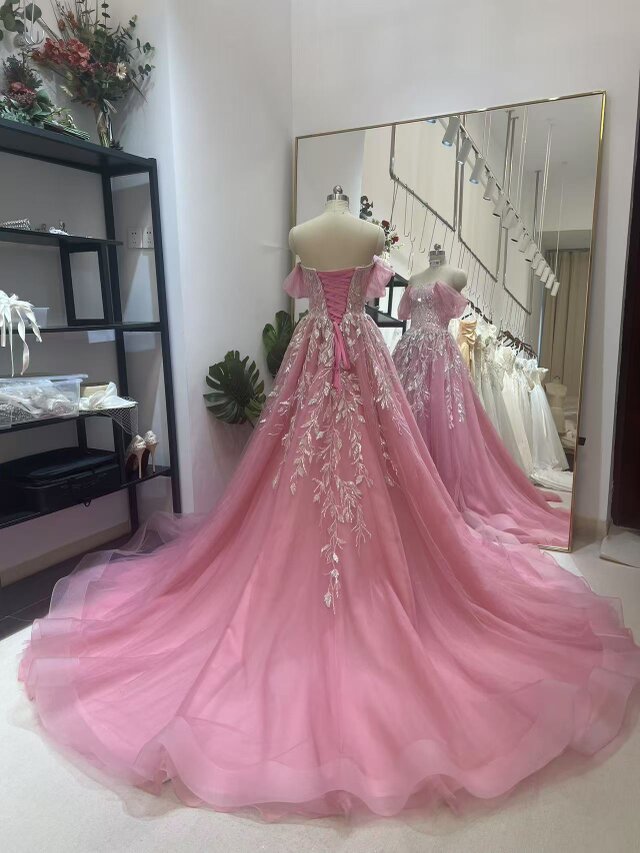 カラードレス オフショルダー リボン付き CW2103 プリンセス オフショルダー リボン シルバーグレー