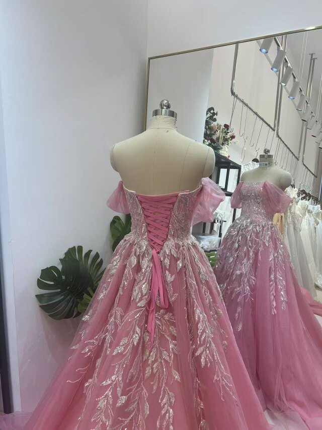 Self-Portrait レース刺繍ワンショルダードレス　ピンク　UK10 Self-Portrait レース刺繍ワンショルダードレス ピンク UK10