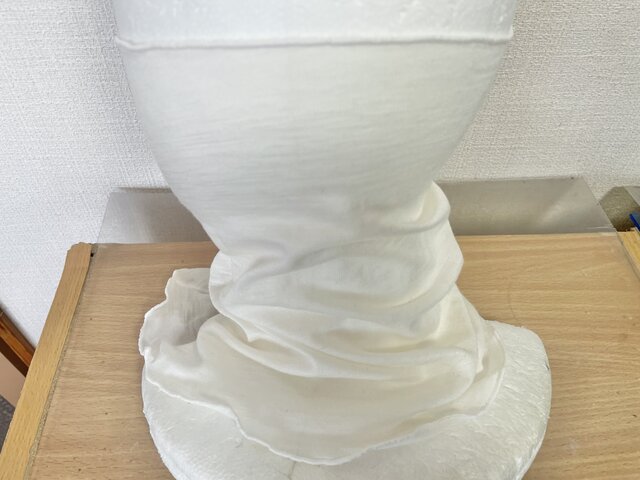 ゆったりやわらかリネン麻100%生成りオフホワイトネックウォーマー  