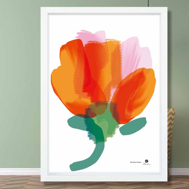 Water Color 　花　送料無料　個性のseiサイト　A4〜A0　アート　ポスター　アートポスター　sei検索　3409
