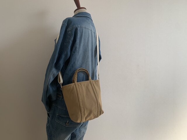 帆布 2wayショルダートート 「pote」(S) チノベージュ | iichi 日々の