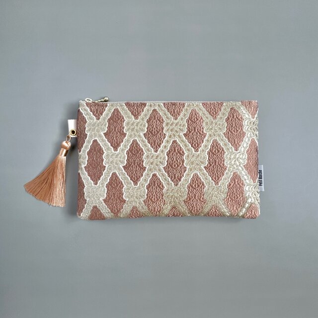 【受注制作】モロッカン生地のタッセル付きポーチ♦カドー♦