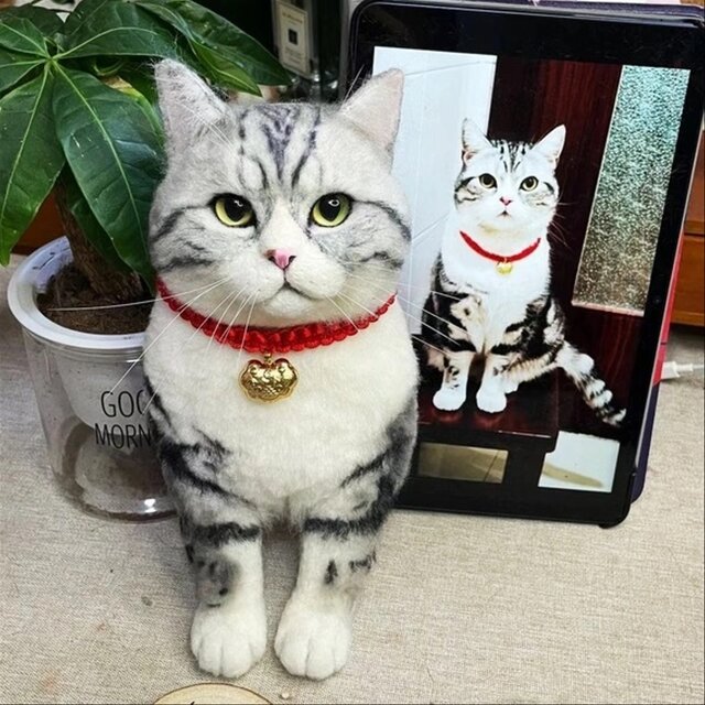 【オーダーメイド ペット】 フェルト ペット 羊毛 フェルト 猫 リアル オーダー うちの子、ペット似顔絵、犬 猫 人形