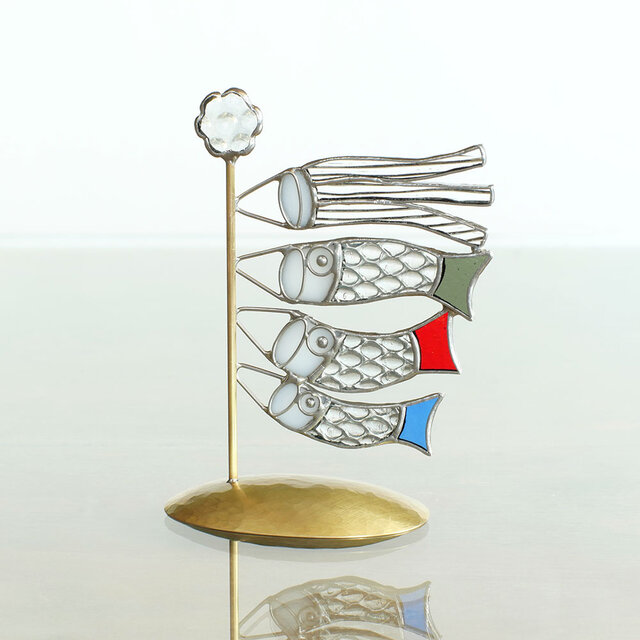 鯉のぼり　（真鍮ベース・ステンドグラス）