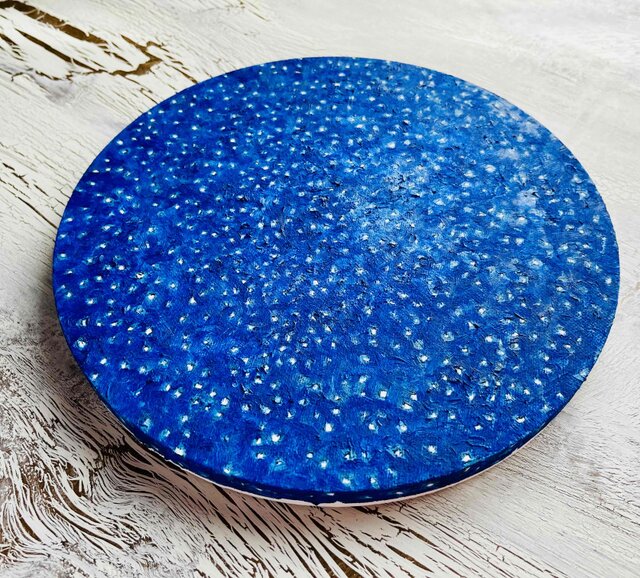 直径25㎝「朝の空　2025-2」油彩・絵画・原画・丸形・アートパネル it-67b177f8a2d07-1200.jpg