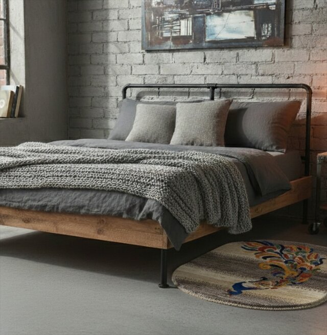 ペルシャ ギャッベ ソファ前 玄関マット 小判型 楕円形 ラグ