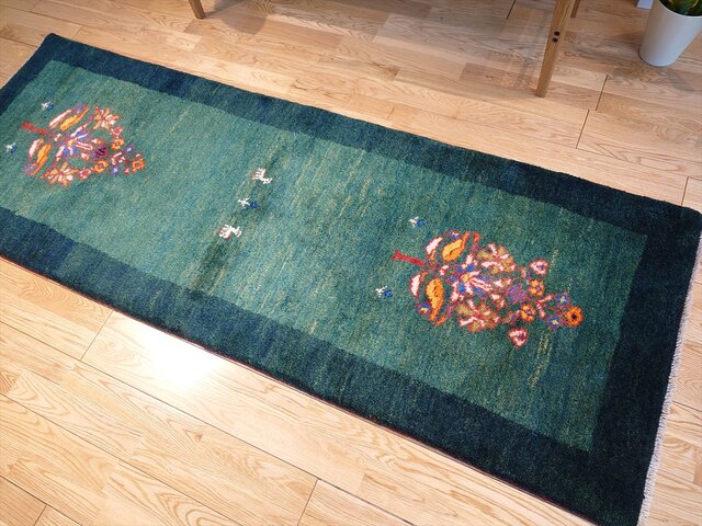 11/9迄iichi限定目玉】ペルシャ ギャッベ ランナー大 リビング 廊下敷