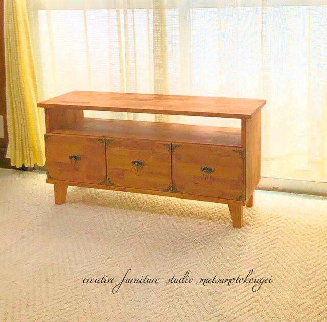 Low board vintage classic 真鍮取手&装飾金具付き レトロ antique