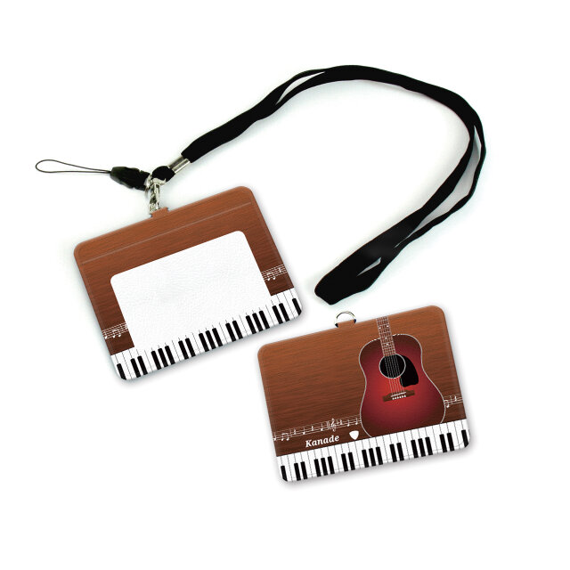 IDケース/IDカードホルダー/パスケース【奏（guitar）】（名入れ可）