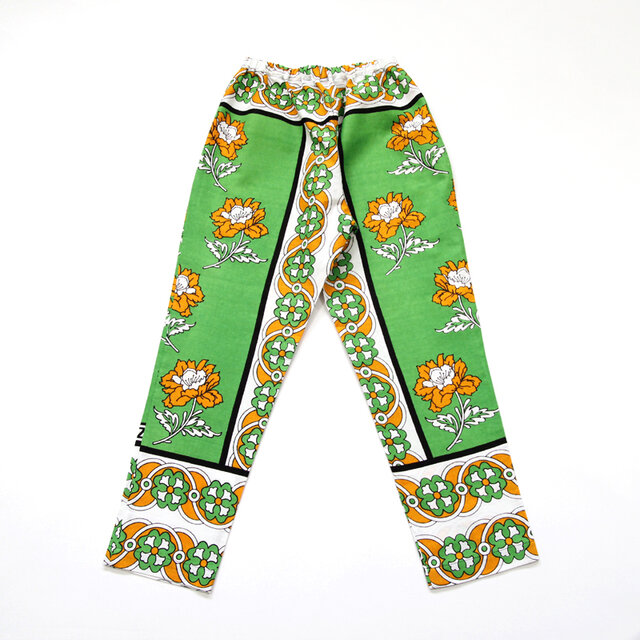 カンガのジョッパーズパンツ（ フラワー グリーン × オレンジ