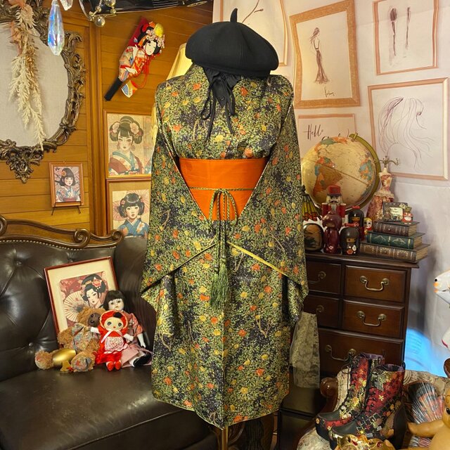 子供着物リメイクワンピース 送料無料☆着物リメイク子供ワンピース 子供服 MAXまま 通販