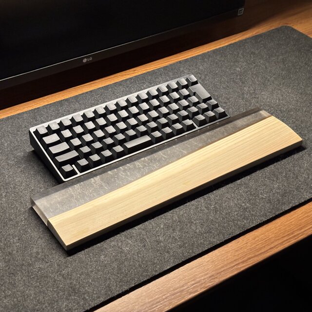無垢材ホワイトオークHHKB用 手作りパームレスト兼キーボードルーフ オスモ 6畳部屋DIY】HHKB専用のパームレスト＆キーボードルーフ作って