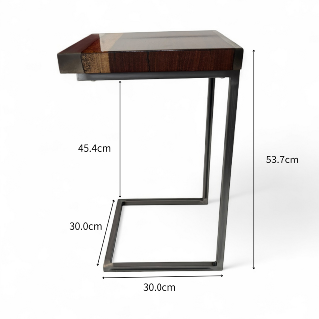 サイドテーブル アイアン 無垢材 木製 一枚板 コの字 おしゃれ
