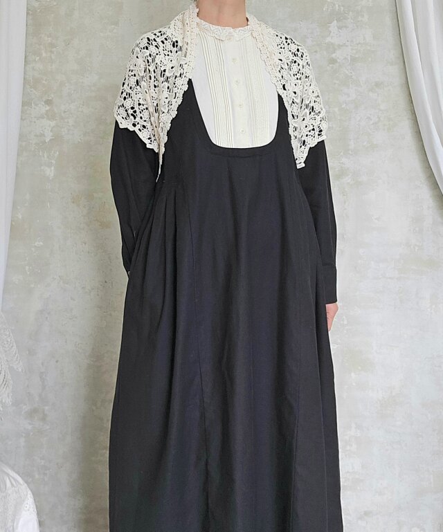 ロング三角ショール♧生成コットンレース | iichi 日々の暮らしを