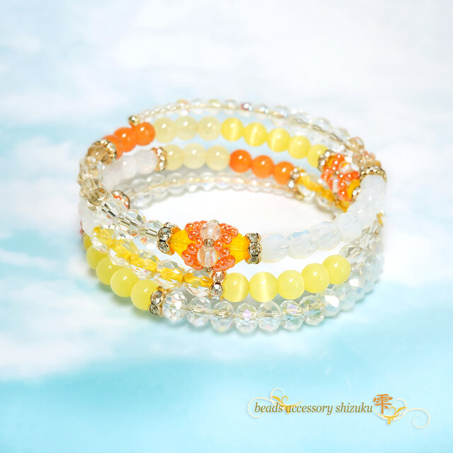 3連コイルブレスレット＊橘