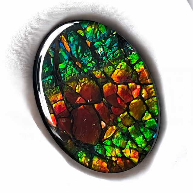 天然石 宝石 アンモライト（Ammolite）トリプレットルース オーバル 20