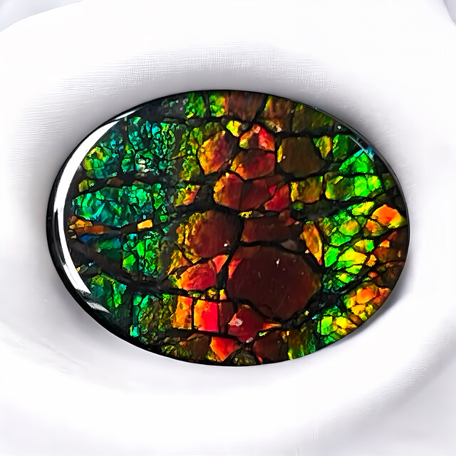 天然石　高品質 アンモライト ルース 天然石 宝石 アンモライト（Ammolite）トリプレットルース オーバル 20