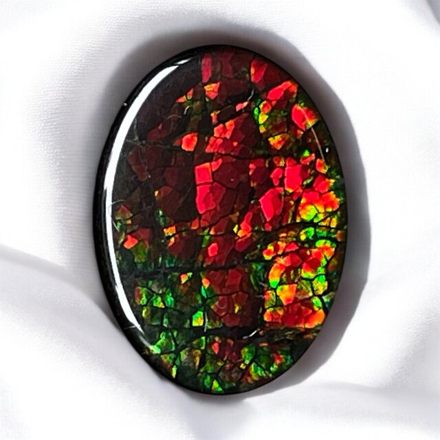 天然石 宝石 アンモライト（Ammolite）トリプレットルース オーバル 20