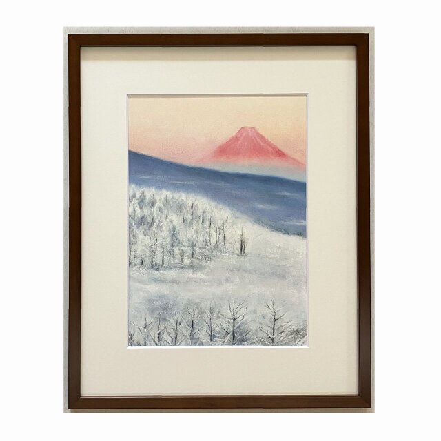 霧氷の季節（パステル画・原画）　4号