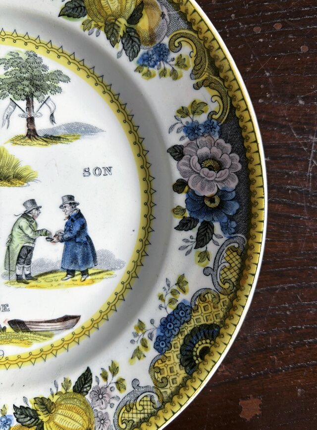 ショワジールロワ 彩色 グリザイユ 平皿 なぞなぞ φ20.8cm