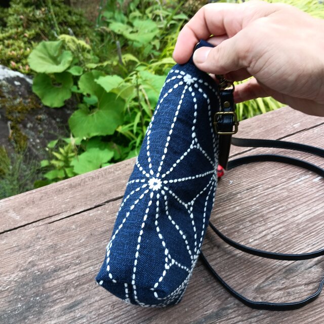 天然藍染・刺し子【一点もの丁寧な手しごとショルダーバッグ