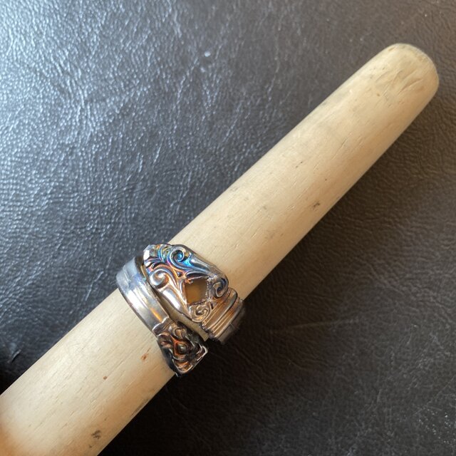 ハンドメイドリングno.68 シルバーアクセサリー スプーンリング
