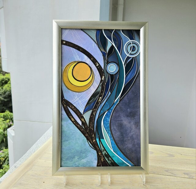 シーグラスアート 大きなリボンといちごのお月様♪ 3fb8a5ffa9ba54f0b20954ec0468c1