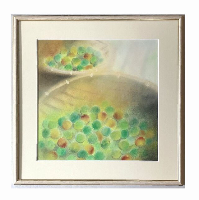 梅仕事（パステル画　原画）