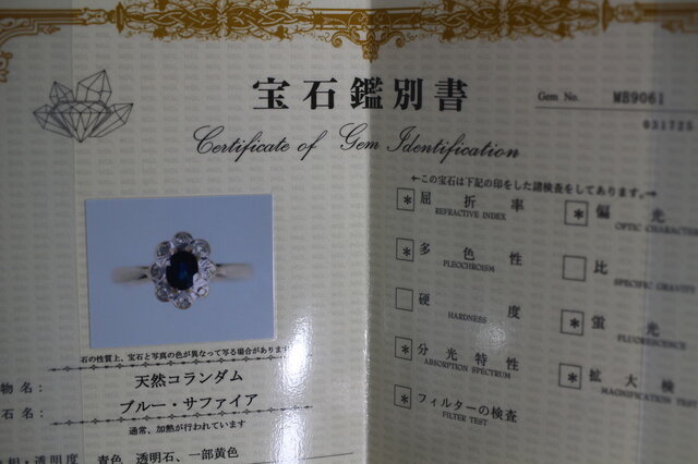 ビンテージ 1987年 英国 イギリス 9K 9金 サファイア ダイヤモンド