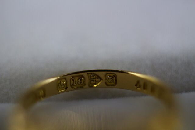 アンティーク 1916年 英国 イギリス 18金 天然ダイヤモンド ゴールド