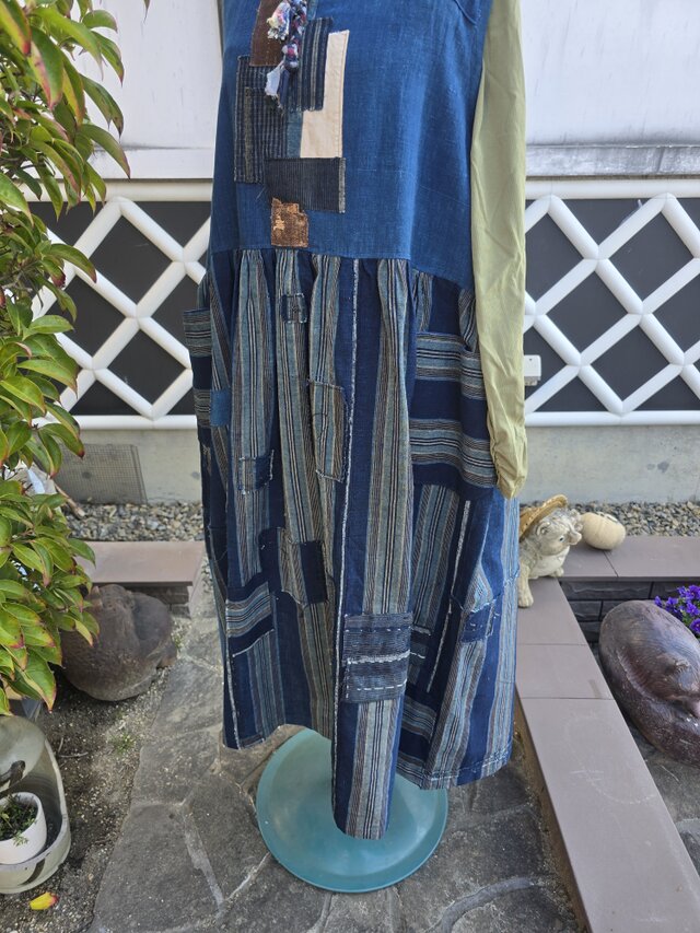 着物リメイク 古布 手作り BORO ジャンパースカート | iichi 日々の