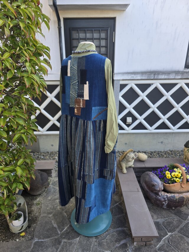 着物リメイク 古布 手作り BORO ジャンパースカート | iichi 日々の