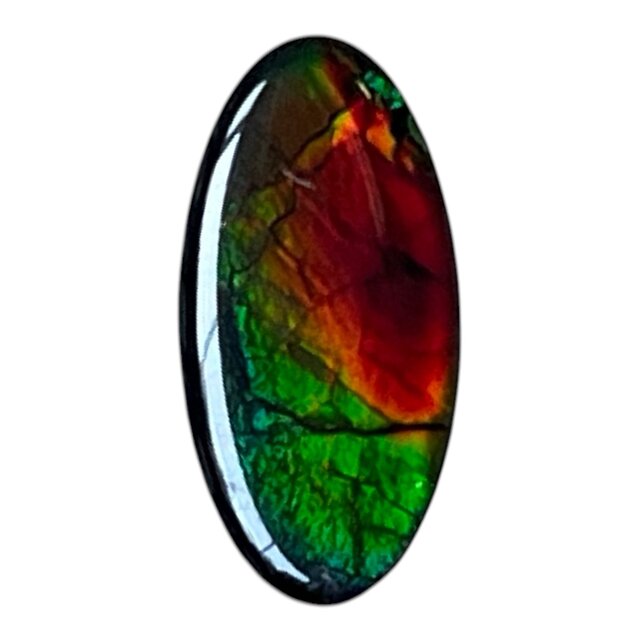 天然石 宝石 アンモライト（Ammolite）トリプレットルース オーバル 16×08mm AMOV160803 パーツ