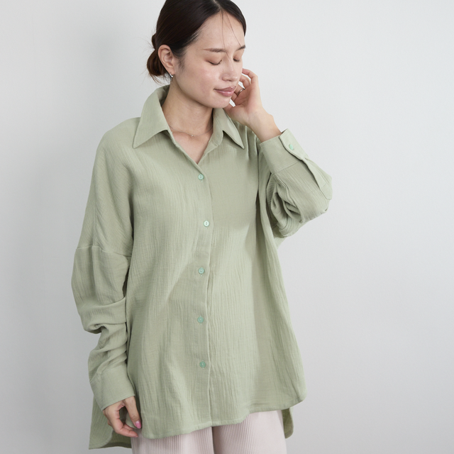柔らかサラサラ素材✨ 羽織る コットンダブルガーゼ シャツ