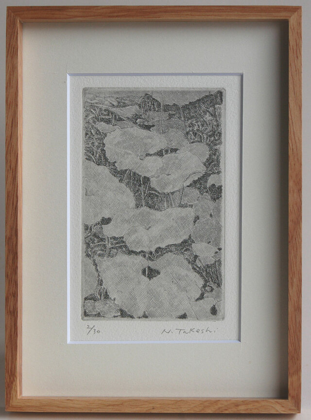 蕗（ふき)・2011/ 銅版画 (額あり）