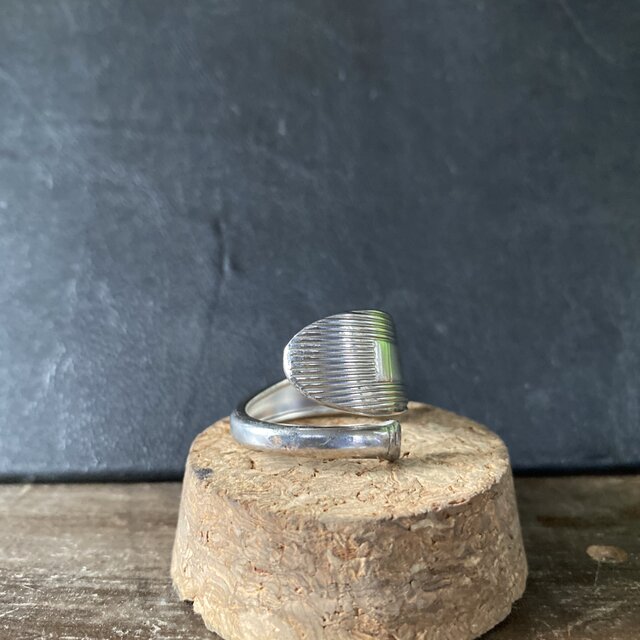 ハンドメイドリングno.112 シルバーアクセサリー スプーンリング 