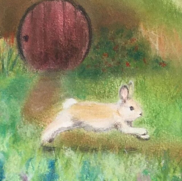 うさぎの村（パステル画 原画） 8号 | iichi 日々の暮らしを心地よく