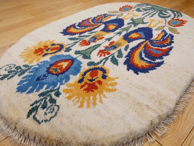 ペルシァギャッぺ お目玉品35%OFF】ペルシャ ギャッベ 玄関マット 75x50cm 緑