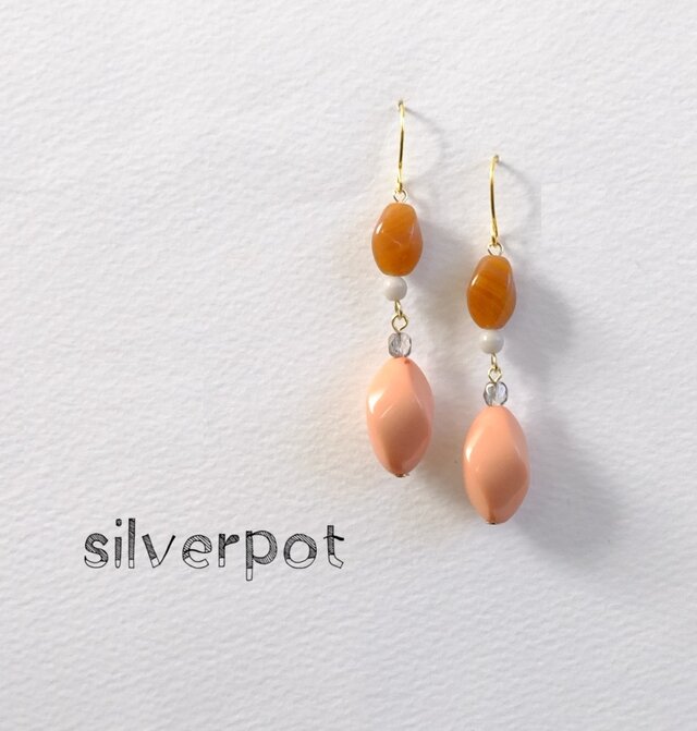 G47　フレンチ・ガーリーのピアス（パーツ変更可能）