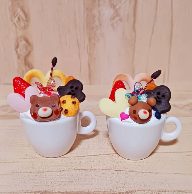 チェリーパフェ　クマ　JS 小さなクマさんカップパフェ4個セット 透明容器付き | iichi