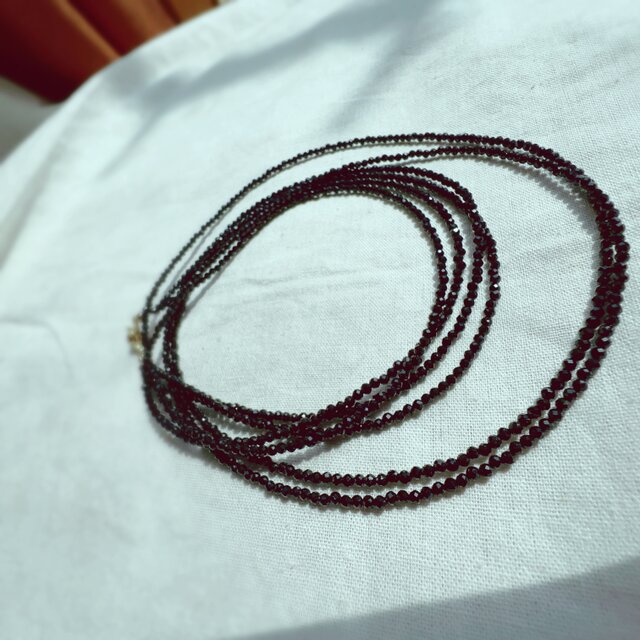 ブラックスピネル2連ロングネックレス | iichi 日々の暮らしを