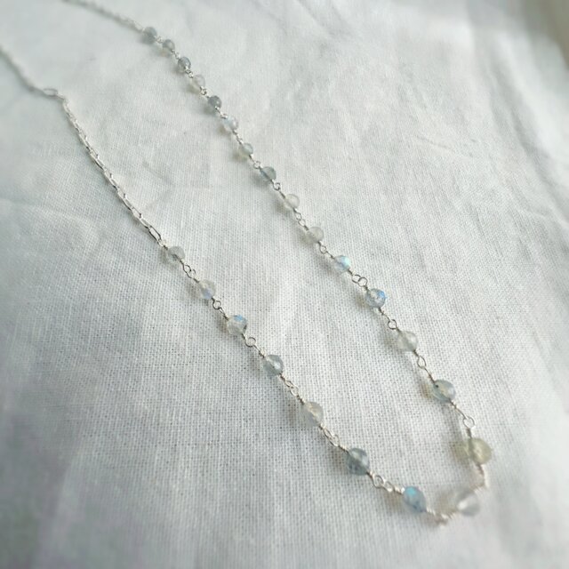 ラブラドライトチェーンコンビネックレス