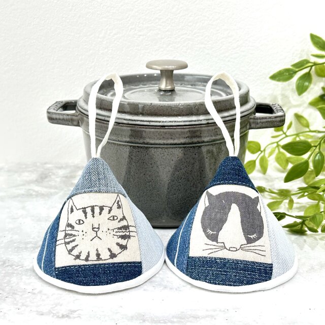 三角鍋つかみstaub　ストウブ　ホーロー　鍋つかみ　ミトン